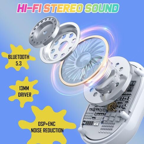 سماعات الأذن اللاسلكية ، سماعات رأس Bluetooth Hifi Stereo ، Bluetooth 5.3 Call Arebud Call Enc Noise Noveling Mic مع حالة تغيير الوجه ، MULLES MUND SEDSET MUGN in Kuwait