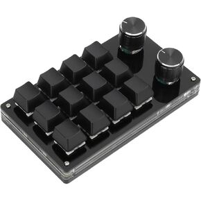 Focket One Handed Programmable Mechanical Keyboard, 12 Key Programmable Macro Keyboard with Knob, USB Programmable Mini Keyboard Programmable Keyboard, Gaming Keypad, Plug and Play
