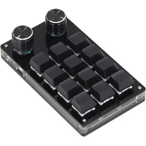 12 Keys Programmable Keypad, One Handed Macro Mechanical Keyboard, 2 Knobs Small OSU RGB Keyboard