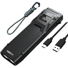 NiteCore EDC23 - EDC23 Saber Ultra Slim Pocket EDC Flashlight -2500 Lumens W/Eco-Sensa USB C Charging Cable