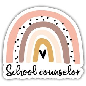 VOTANTA (3 Pcs) - School Counselors Rainbow Sticker, Counseling Teacher Stickers, Back to School Stickers, Teachers Day Appreciation Gift Decorations for Laptops, Phones, Water Bottles | 4" x 3"