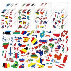 32sheets Country Flag Stickers for Decor, 400+pcs World Flag Stickers for Scrapbooking Country Stickers for Water Bottles Waterproof World Stickers Travel Stickers for Luggages Suitcase Laptop Phones