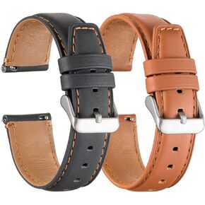 Galaxy Watch 46mm Band 2 Pack, Compatible with Samsung Galaxy 46mm Watch Bands, Width 22mm Watch Band Quick Release Leather Straps Unisex Size