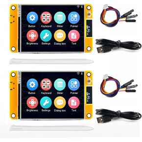2 Pack ESP32-2432S028R Smart Display 2.8 inch 240X320 TFT with Resistive Touchscreen WiFi+BLE Dual Core ILI9341 Driver ESP32 Development Board for Arduino IoT