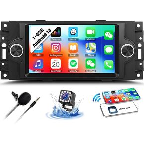 1+32G Android 13 Car Stereo for Dodge Ram 1500/2500/3500 2006-2008,Dodge Durango 2005-2008,Chrysler 300 Touring/300C/300M 2005-2007,Jeep Grand Cherokee 2005-2009,6.2" Radio with WiFi GPS BT FM RDS