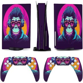 Gaming Monkey Head for Model 5 Skin Accessories Cover Skins Anime Vinyl Cover Sticker Full Set for Model5 Disc Edition