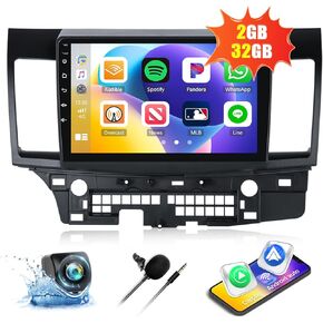 2G+32G Android 13 Car Stereo for Mitsubishi Lancer 2008-2017 with Wireless CarPlay Android Auto 10.1" Touch Screen Bluetooth Car Radio with GPS Navigation WiFi FM RDS Audio AHD Backup Camera