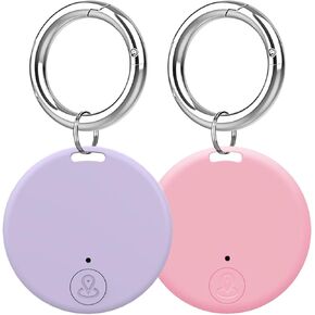 Mini GPS Tracker, Key Item Finder Locator,No Monthly Fee App for iOS/Android 2023 Latest,Portable Anti-Lost Bluetooth Tag Item Tracker for Luggages/Kids/Pets/Phone/Wallet/Bag-2Pcs-Pink+Purple