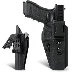 IWB & OWB Kydex Gun Holster, Inside & Outside Concealed Carry Waistband Holsters Fit: Glock 19 (G17 25 45 34) Pistol Holster, Adjustable Clip Retention, Stronger and Safer