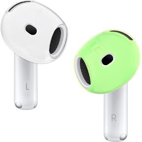 [Fit in Case] 3 Pairs Cover for AirPods 4 DamonLight Anti Scratches Add Grip Sport Ear Tips [US Patent Registered] Compatible with AirPods 4th Generation (Glow in Dark)