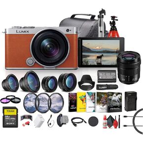 Panasonic Lumix S9 Full Frame Mirrorless Camera with 18-40mm f/4.5-6.3 Lens, Compact, Lightweight (Orange) (DC-S9ND) + Panasonic 20-60mm Lens + 64GB Memory Card + Telephoto Lens + More