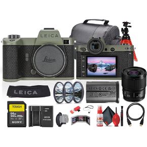 Leica SL2-S Reporter Edition Mirrorless Camera (10891) + Panasonic S 100mm Lens + 64GB Memory Card + Lens Filter Kit + Camera Bag + Flexible Tripod + Cleaning Kit + HDMI Cable + Hand Strap + More