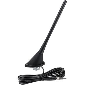 Car Stereo AM FM Radio Antenna, 9.4" Universal Roof Mast Long Amplified Signal Whip Soft Replacement Antenna with 16ft Cable for Vehicle Car Truck Stereo Receiver Head Unit AM FM Radio