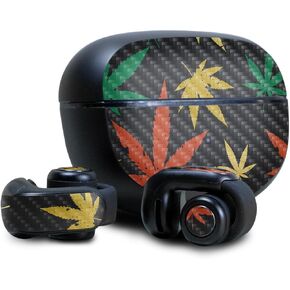 Carbon Fiber Headphone Skin Compatible with Bose Ultra Open Earbuds - Rastafari Kush - Premium 3M Vinyl Protective Wrap Decal Cover - Easy to Apply | Crafted in The USA by MightySkins
