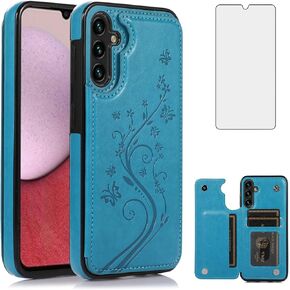 ASUWISH PHONE CASE لـ Samsung Galaxy A16 5G/4G مع واقي شاشة زجاجي مقسى وحامل البطاقة محفظة محفظة.