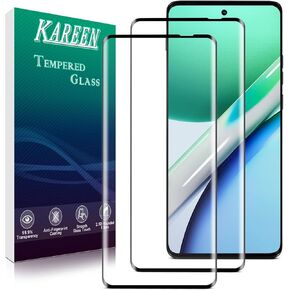 KAREEN (2 Pack) Tempered Glass for Motorola Moto Edge 2024 Screen Protector, 3D Full Coverage, Anti Scratch, Bubble Free