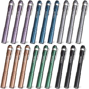 FASTPRO 18-Pack Pen Light, Aluminum LED Penlights with Batteries Included& Pre-Installed, Pocket Pen Flashlight for Inspections, Repairs, Camping and Emergencies