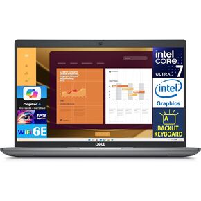 Dell Latitude 5450 AI Powered Laptop 14.0" IPS FHD Display (Intel Core Ultra 7 155U, 32GB DDR5, 512GB M.2 PCIe SSD, Intel Graphics, Backlit KB, 2 Thunderbolt 4, WiFi 6E, Webcam, Win 11 Pro)
