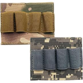 2pcs Tactical Battery Holder - Military Tactical Elastic ​Flashlight ​chemlight Battery Holder Bullet Shot Shell Pen Organizer Storage Bag (Camouflage 2pcs)