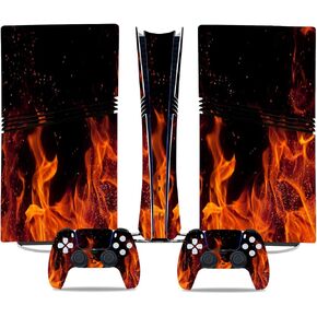 Full Body Vinyl Decal Cover for PS5 Pro Digital Edition Console & Controllers - Fire