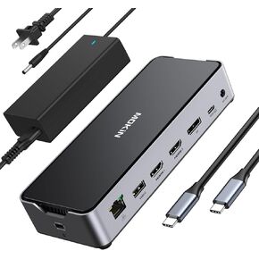 8K USB C Laptop Docking Station,Docking Station 3 Monitors with 1*HDMI, 2*DisplayPort,15 in 1 USB C Dock for Dual/Triple Monitors,6 *USB Ports,100W PD,Ethernet,SD&TF,Audio,for Dell/HP/MacBook/Lenovo