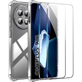 for OnePlus 13R Screen Protector(2 pack) Tempered Glass flim with case,9H Hardness,Anti-Scratch, Case Friendly, Bubble Free,HD Clear（only 13R