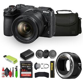 Nikon Z30 Lightweight Mirrorless Camera with 12-28mm Zoom Lens + Memory Card Wallet + Extreme PRO 64GB Card + 12 Inch Flex Tripod + Nikon FTZ II Mount Adapter + More (Renewed)