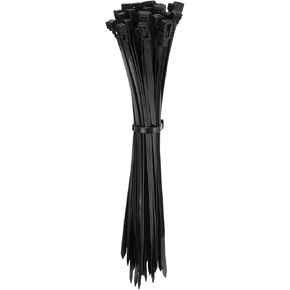 HARFINGTON 50pcs Reusable Cable Zip Ties, Plastic Nylon Ties Wraps, 8-Inch / 200mm Self-Locking Wire Cord Electrical Management Zip-Ties for Home, Office, Outdoor Garden, 30LBS, Black