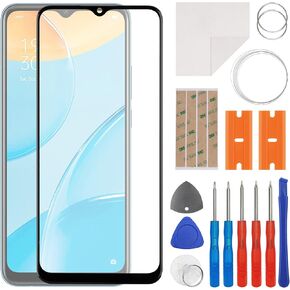 Front Screen Glass Outer Panel Lens Replacement +OCA Compatible with Oppo A15 & Oppo A15s(No LCD Screen and Touch Digitizer) with Repair Kit