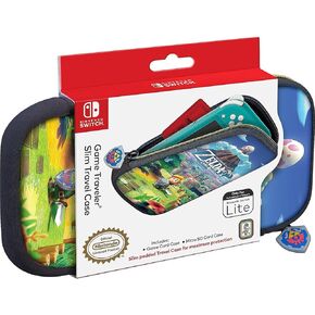 Game Traveler Licensed Nintendo Switch Lite Slim Zelda Case - Protective Vinyl Case with Loop Handle and Game Case Storage - Nintendo Switch