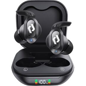 Bluetooth Earbuds Wireless Ear buds Wireless Charging Case Waterproof Headphones Built in Microphone Stereo Bass 64H Playback LED Power Display for iPhone Android Phones Computer Sports Gaming Workout