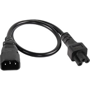 IEC 320 C14 to C5 Power Cable C14 Male to C5 Female Power Adapter Cable C14 to C5 Adapter Laptop Power Converter Cord for Computer Barcode Printer Monitor Smart TV (0.6m/2ft)