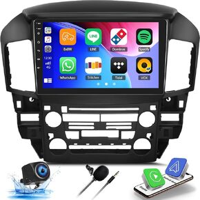 SIXTOP [2+64G] Android Car Stereo for Lexus RX300/Toyota Harrier 1997-2003 Upgrade Replacement Radio Carplay Android Auto Mirror Link 30 Themes 9 inch Touchscreen FM GPS Bluetooth+Backup Camera&MIC