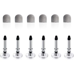 Replacement Tips for AmberVec 2-in-1 Styluses, 3 Pack Gradient Color Stylus Set, Includes 6 Disc Tips & 6 Mesh Fiber Tips