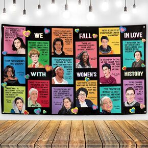 Women's History Month Decorations National Women's Day Backdrop Women of History Banner Happy Women's History Month Decorations for Home Party