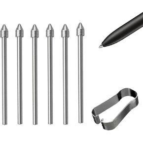 6 PCS Galaxy Tab S Pen Metal Nibs/Tips Replacement for Samsung Galaxy Tab S10+/S10 Ultra/S9/S9FE+/S9 Ultra/S8/S8+/S8 Ultra/S7/S7 FE/S6/S6 Lite S Pen Nibs,with Removal Tweezers