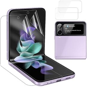 [2 Pack Ultra High Definition Hydrogel Screen Protector for Samsung Galaxy Z Flip4 / Galaxy Z Flip 4 5G, Upgraded Non-breakable Flexible Protector Film [Scratch Resistant][Bubble Free]