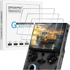 Orzero (3 Pack) Tempered Glass Screen Protector Compatible for ANBERNIC RG40XXV, 2.5D Arc Edges 9 Hardness High Definition Anti-Scratch Bubble-Free