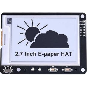 2.7inch E-Ink Display HAT for Raspberry Pi/Raspberry Pi Pico/Jetson Nano/Arduino/STM32 264X176 2.7-Inch E-Paper HAT Two Color Black White SPI Interface