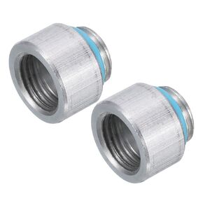 MECCANIXITY Extension Fitting G1/4" with Sealing Waterproof Ring for Computer Water Cooling System Aluminum 10mm 2Pcs