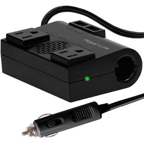 PowerLine 150 Watt Car Mobile Media DC/AC Inverter, Black