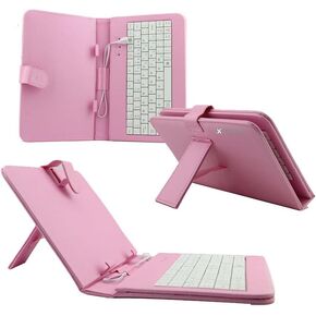 Sanoxy® 9.7 "PU Leather USB Keyboard Case/Cover Stand لجهاز الكمبيوتر اللوحي 9 بوصة (9.7" بوصة اللون الوردي) in Kuwait