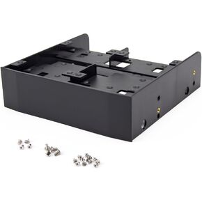 2.5/3.5 HDD/SSD to 5.25 Floppy Drive Bay Mounting Bracket, Fits 6 x 2.5 HDD/SSD or 2 x 2.5 HDD/SSD + 1 x 3.5 HDD, Supports 7mm - 15mm 2.5 HDD
