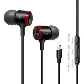 USB C Headphone for iPhone 15 16 Pro Max,USB Type C Earphones USB C Wired Earbuds Microphone Volume Control for MacBook Pro, Laptop, Samsung Galaxy S24, etc