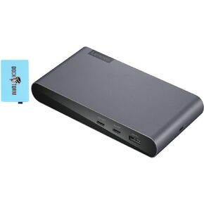 Lenovo Docking Station USB-C Universal Business Dock Bundle w/DKZ USB Port Expander, Supports Dual Display at 4K (1 DP & 1 HDMI), 7 Ports, 100W Charging, Windows Compatible, Storm Gray Color (Renewed)