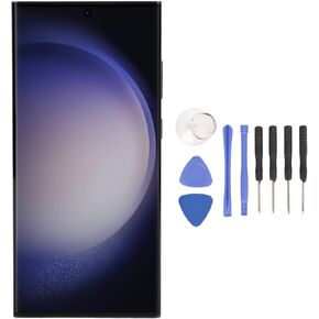 Replacement Screen for Galaxy S23 Ultra 5G SM S918B International Version, Screen with Digital Frame Imprint, Touch Screen Replacement Kit with 3 Colors, Spare Parts for Phone
