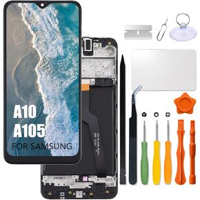 Replacement for Samsung Galaxy A10 LCD Screen with Frame for Samsung SM-A105F A105G A105M A105FN Screen Touch Digitizer Assembly LCD Display with Repair kit
