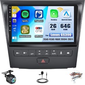 2G+64G Android 13 Car Stereo لـ LEXUS GS300/350/400/430/450/460 2004-2011 مع Carplay Android Auto ، 9 "شاشة تعمل باللمس لكزس مع راديو Mirror Link WiFi/GPS Bluetooth FM/RDS SWC+كاميرا خلفية in Kuwait