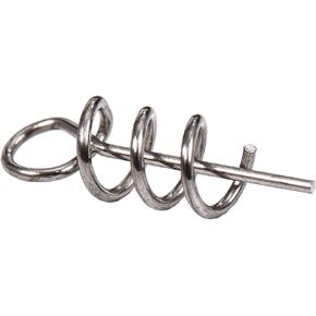 50Pcs Silver Soft Lure Bait Spring Twist Lock Outdoor Fishing Crank Hook Centering Pin for Soft Lure Bait Worm Crank Twist Lock Pins (14mm)