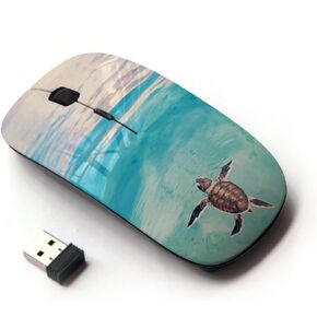 [ Optical 2.4G Wireless Mouse [ Tortoise Turtle Baby Watercolor Sea ]